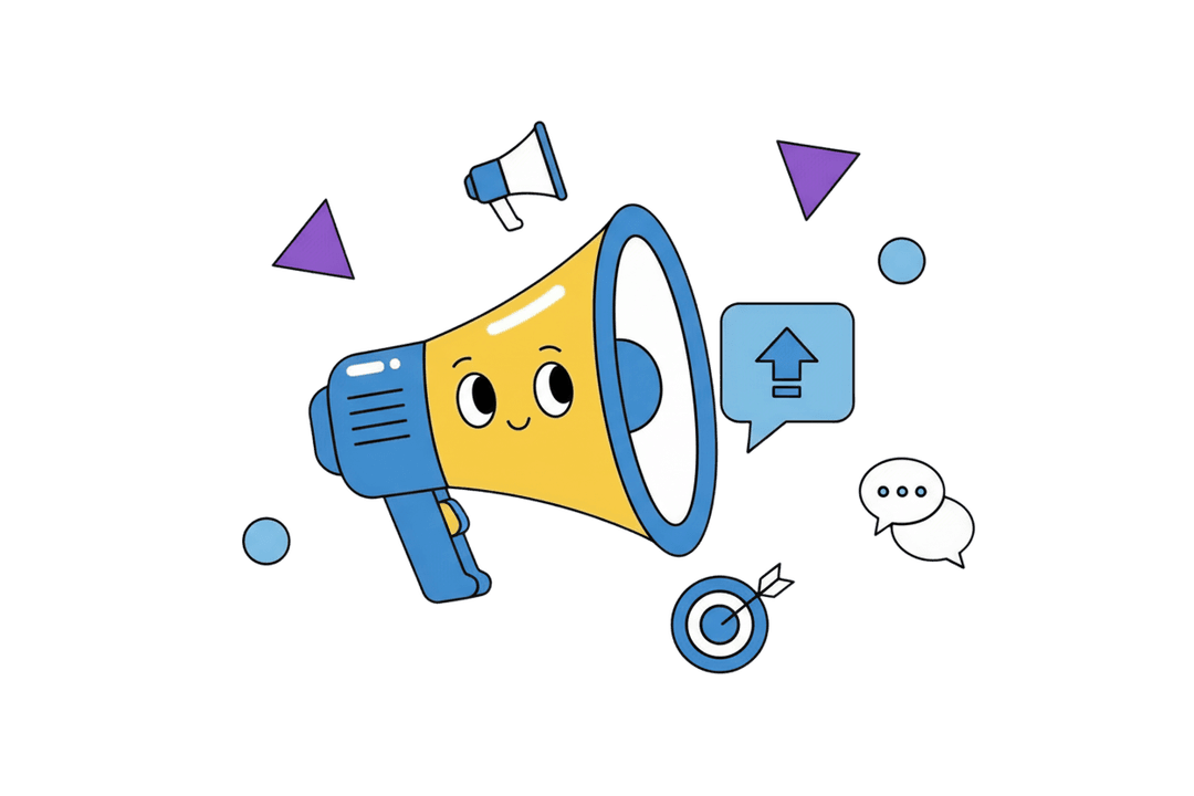 Product marketing megaphone illustration