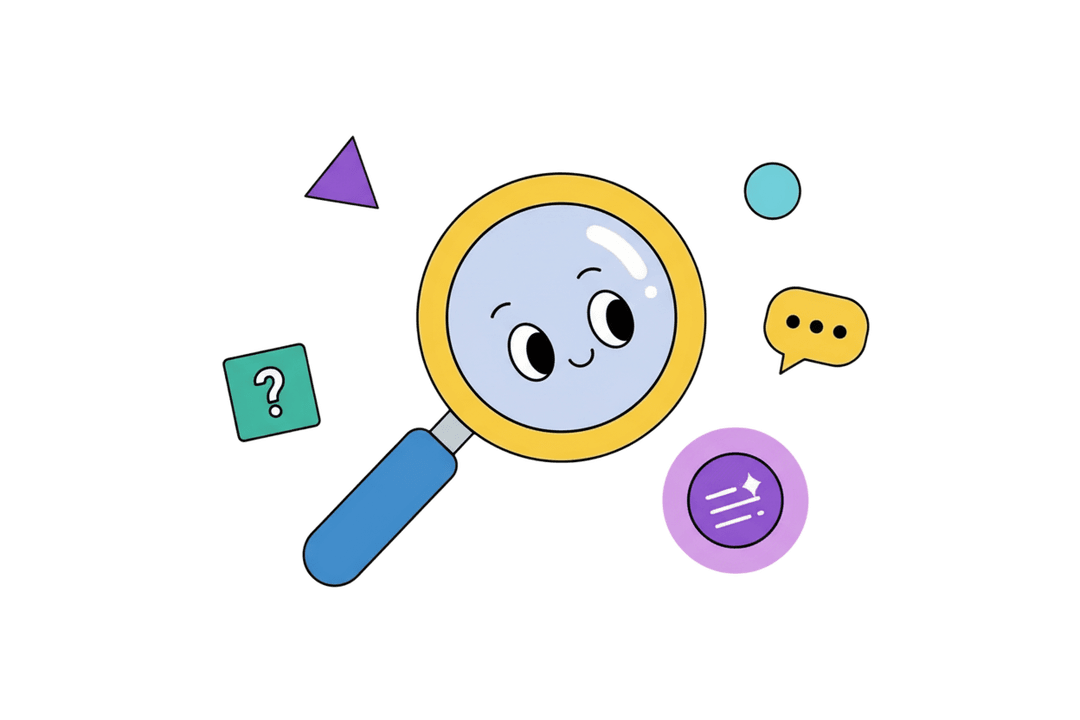 UX researcher magnifying glass illustration